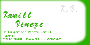 kamill vincze business card
